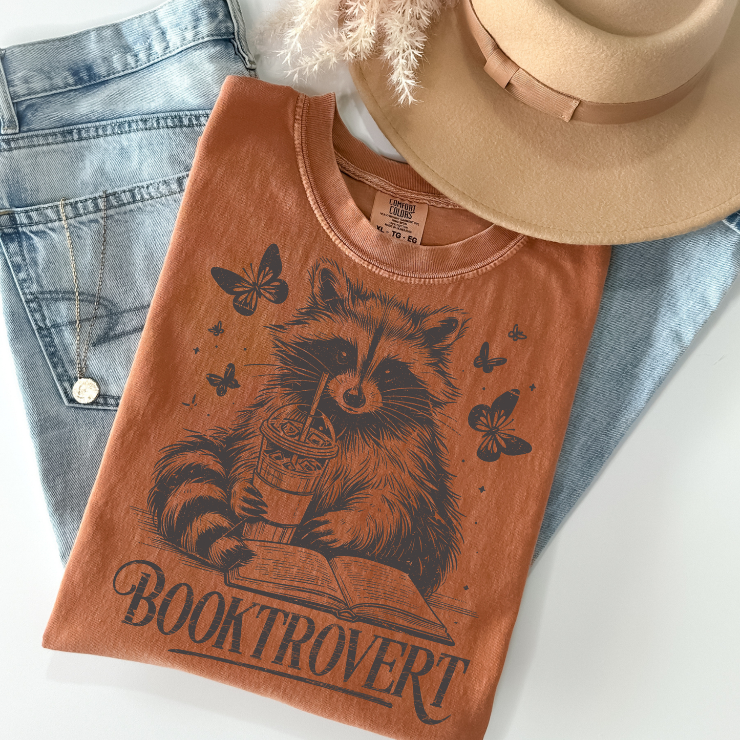 Booktrovert (Raccoon) Full Color DTF Transfer