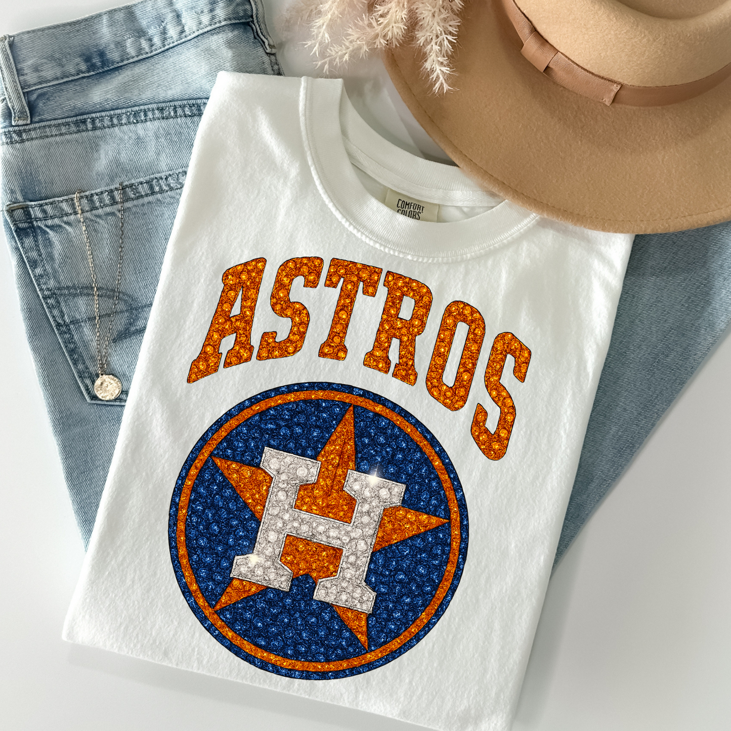 Pro Baseball Teams Faux Rhinestone (ALL MLB TEAMS) Options Full Color DTF Transfer