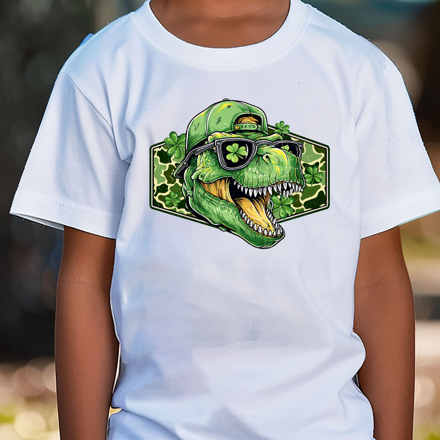 St. Patrick Dinosaur Full Color DTF Transfer