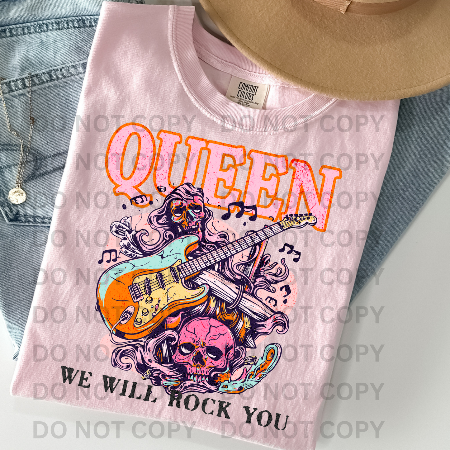 Queen We Will Rock You Full Color DTF Transfer