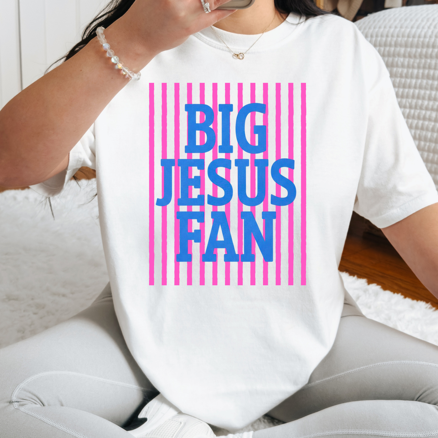 Big Jesus Fan (Striped) Full Color DTF Transfer