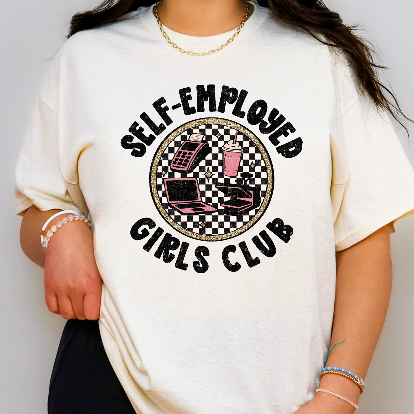 Self Employed Girls Club Full Color DTF Transfer