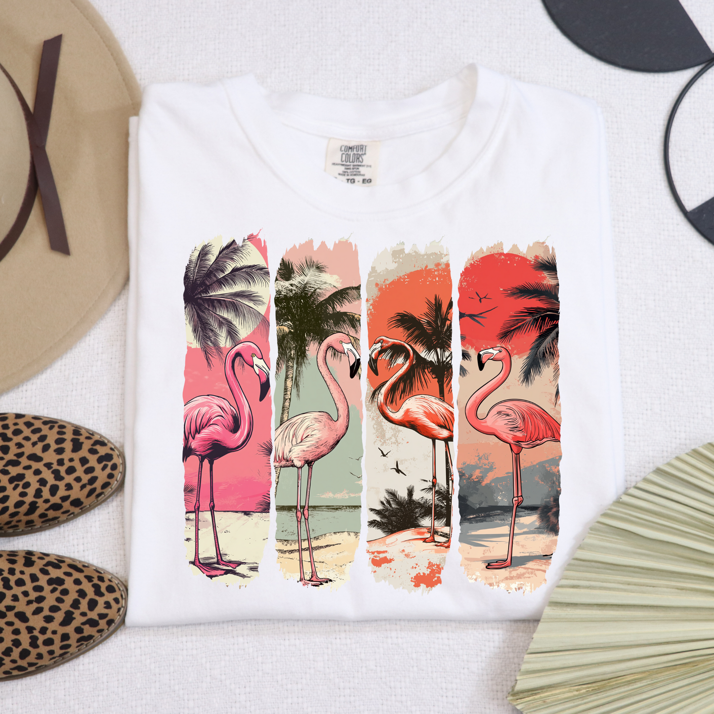 Flamingos (4 pic) Full Color DTF Transfer