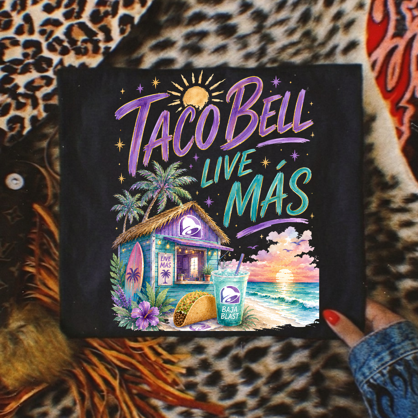 Taco Bell Live Mas Full Color DTF Transfer