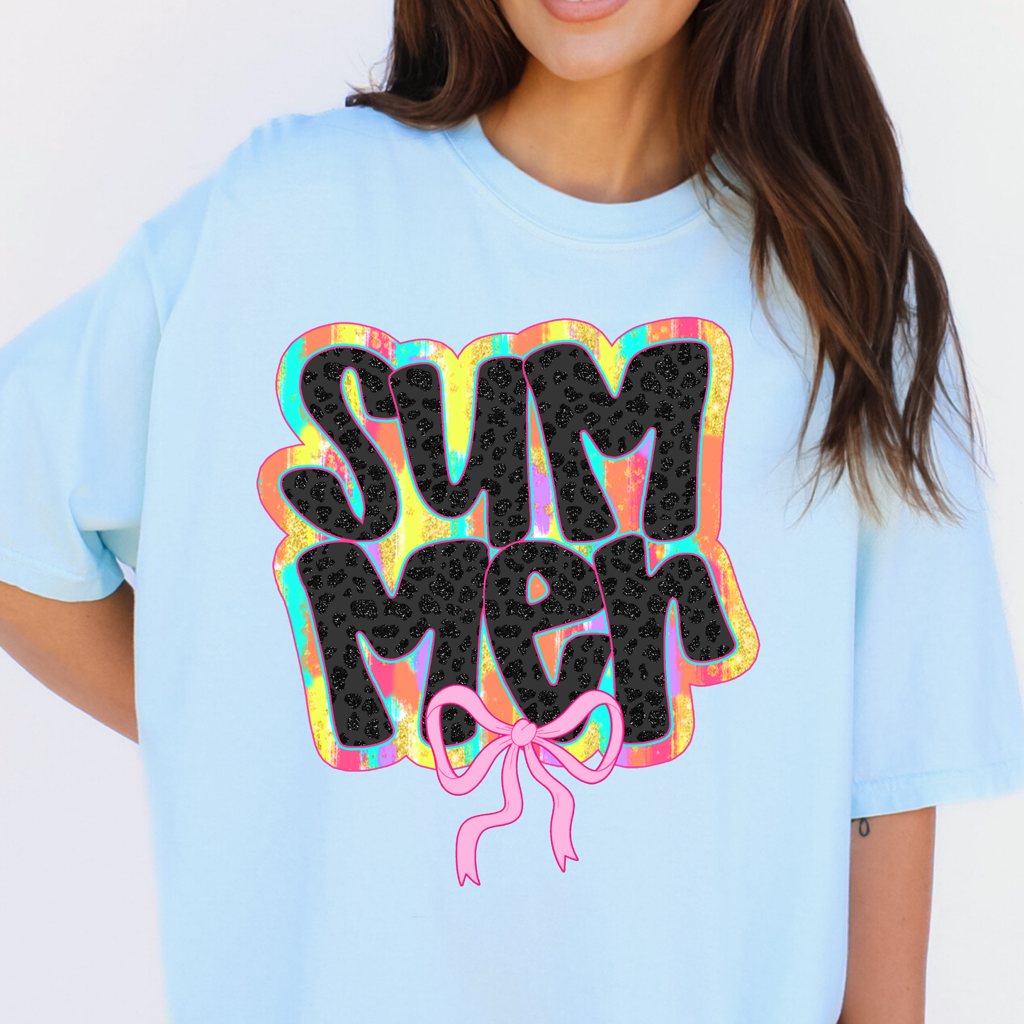 Colorful Summer w/ Bow Full Color DTF Transfer