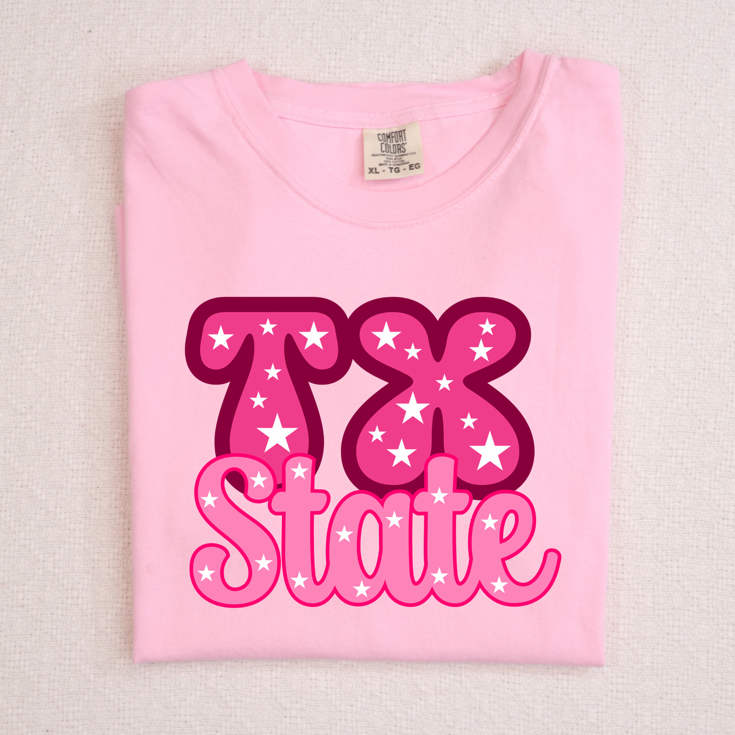 Pink TX State Full Color DTF Transfer