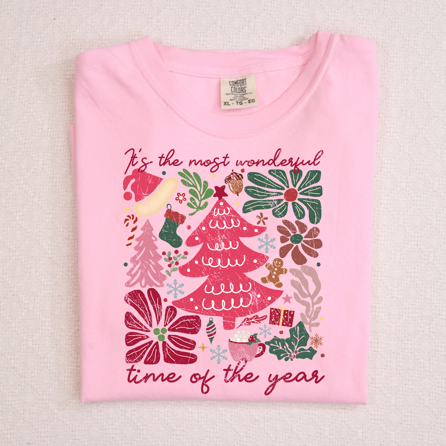 Its The Most Wonderful Time Of The Year (Boho Christmas Collage) Full Color DTF Transfer