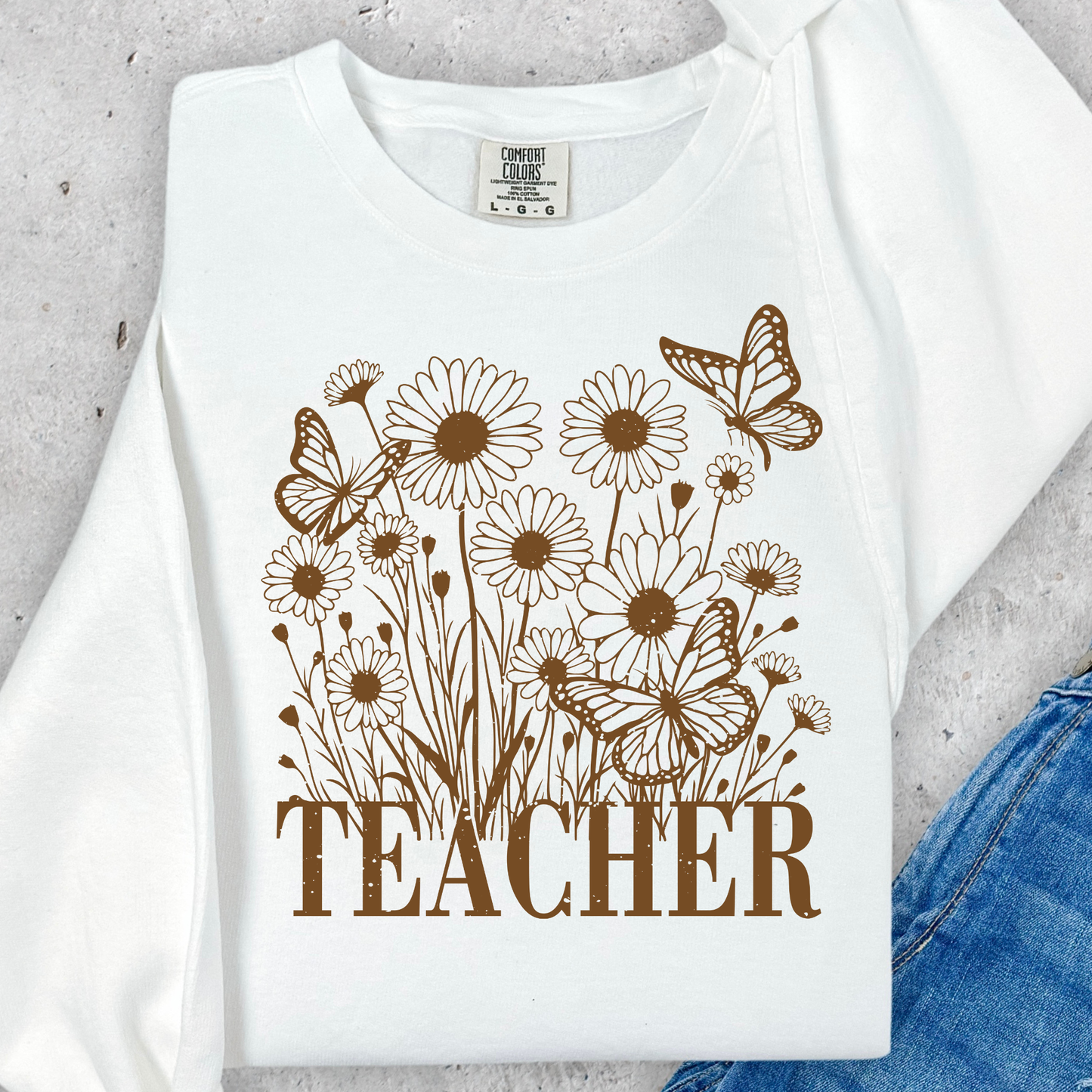 Floral Teacher Full Color DTF Transfer