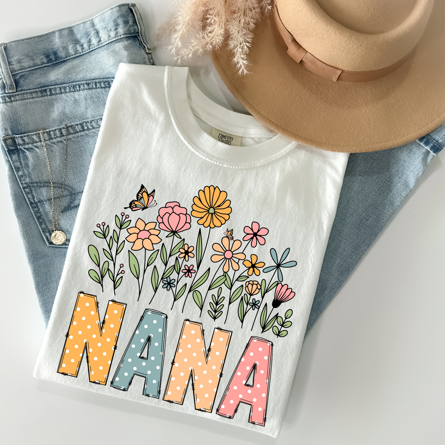 Nana (Polka Dot) Floral Full Color DTF Transfer