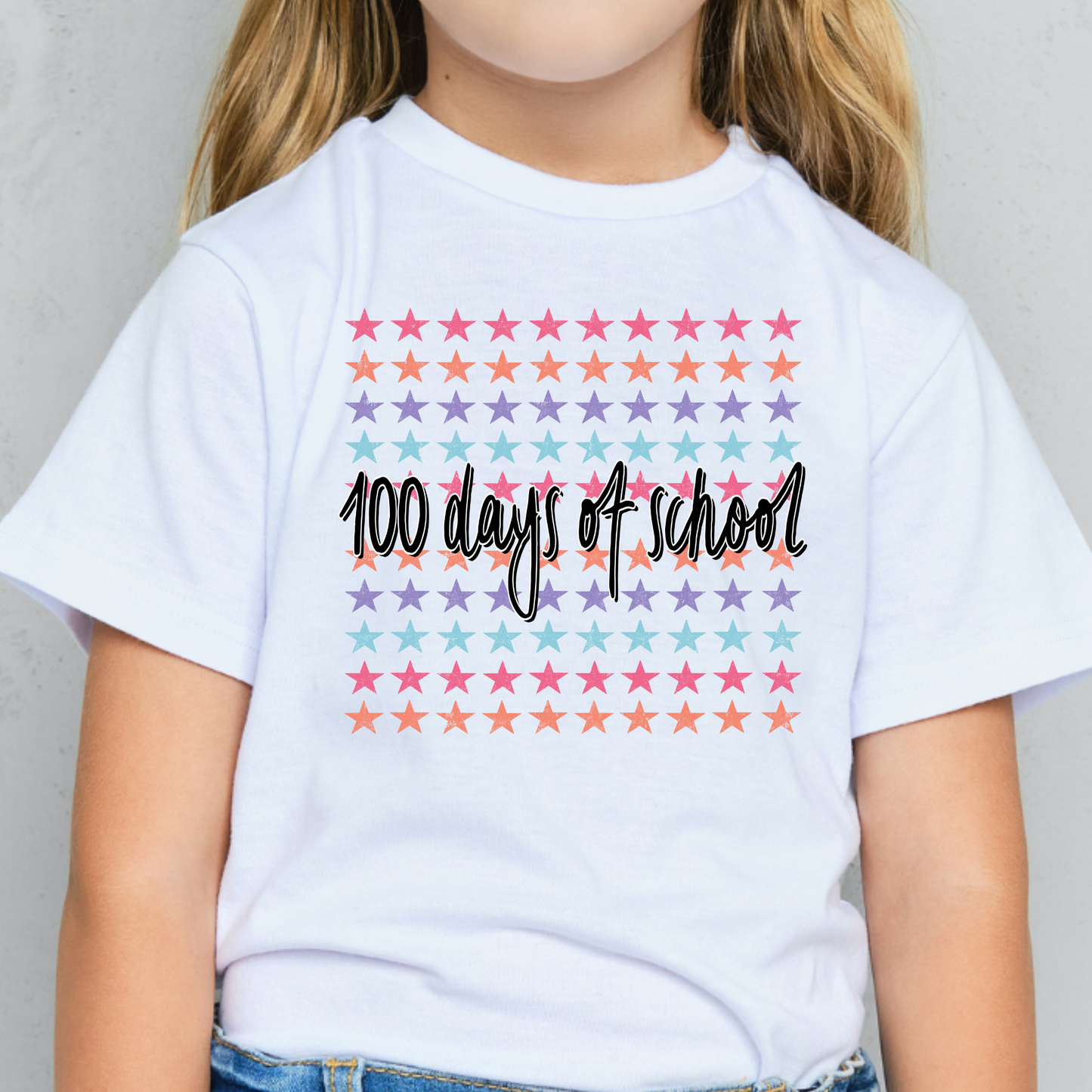 100 Days Of School - Stars (Girl Option) Full Color DTF Transfer