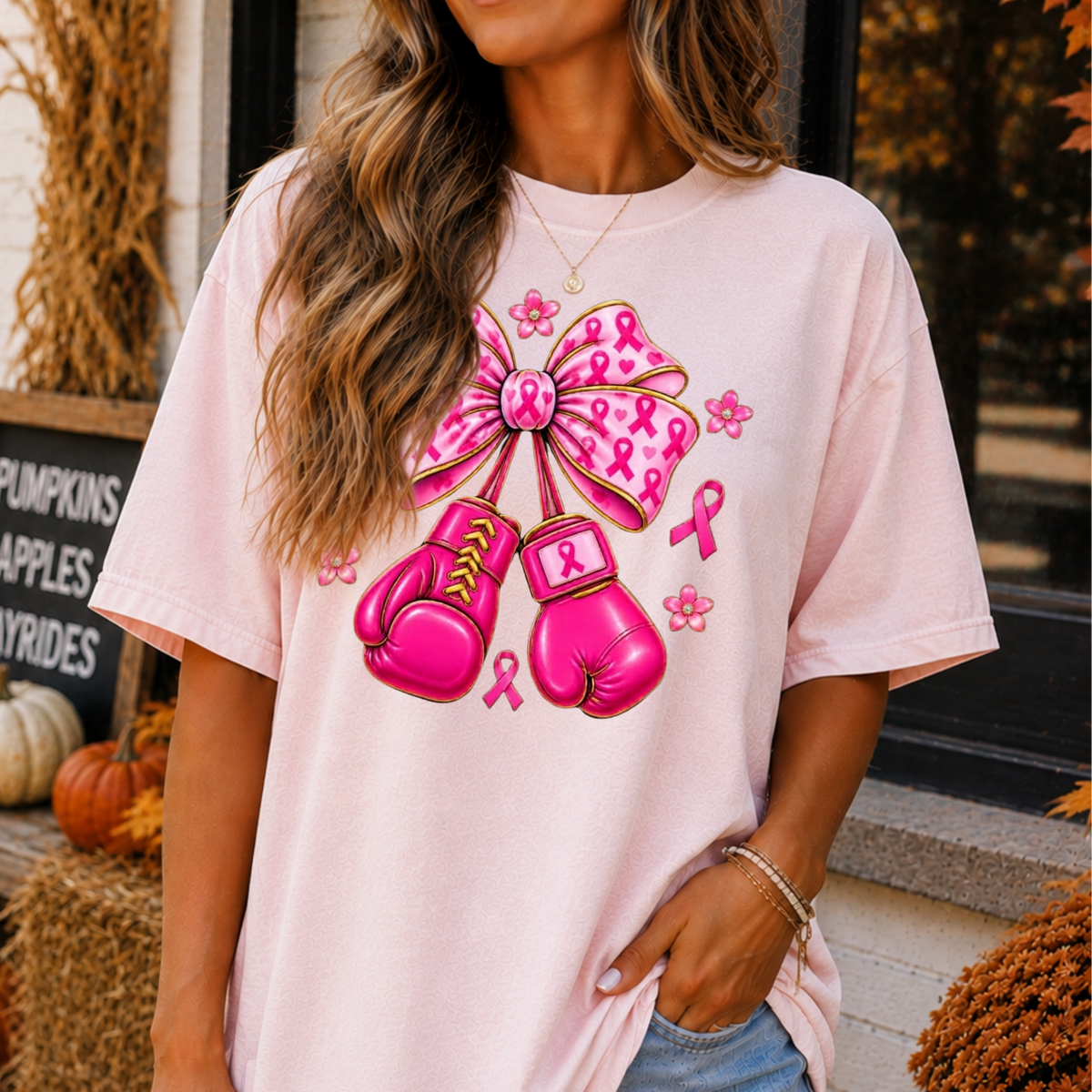 Boxing Gloves - Breast Cancer Awareness Full Color DTF Transfer