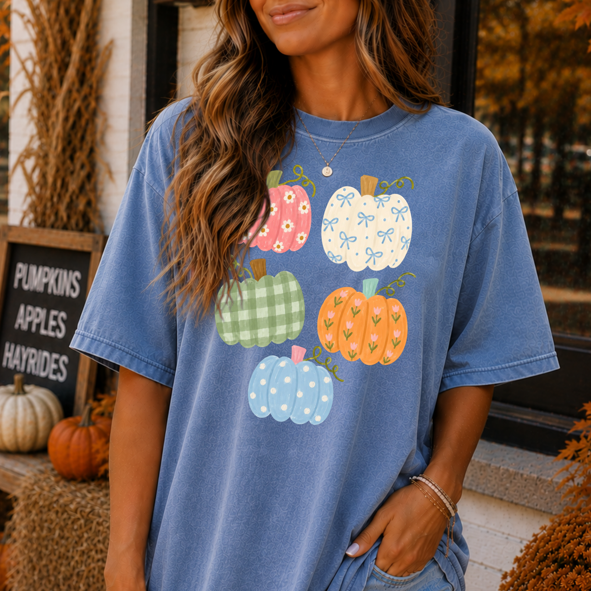 Soft Colorful Pumpkins Full Color DTF Transfer