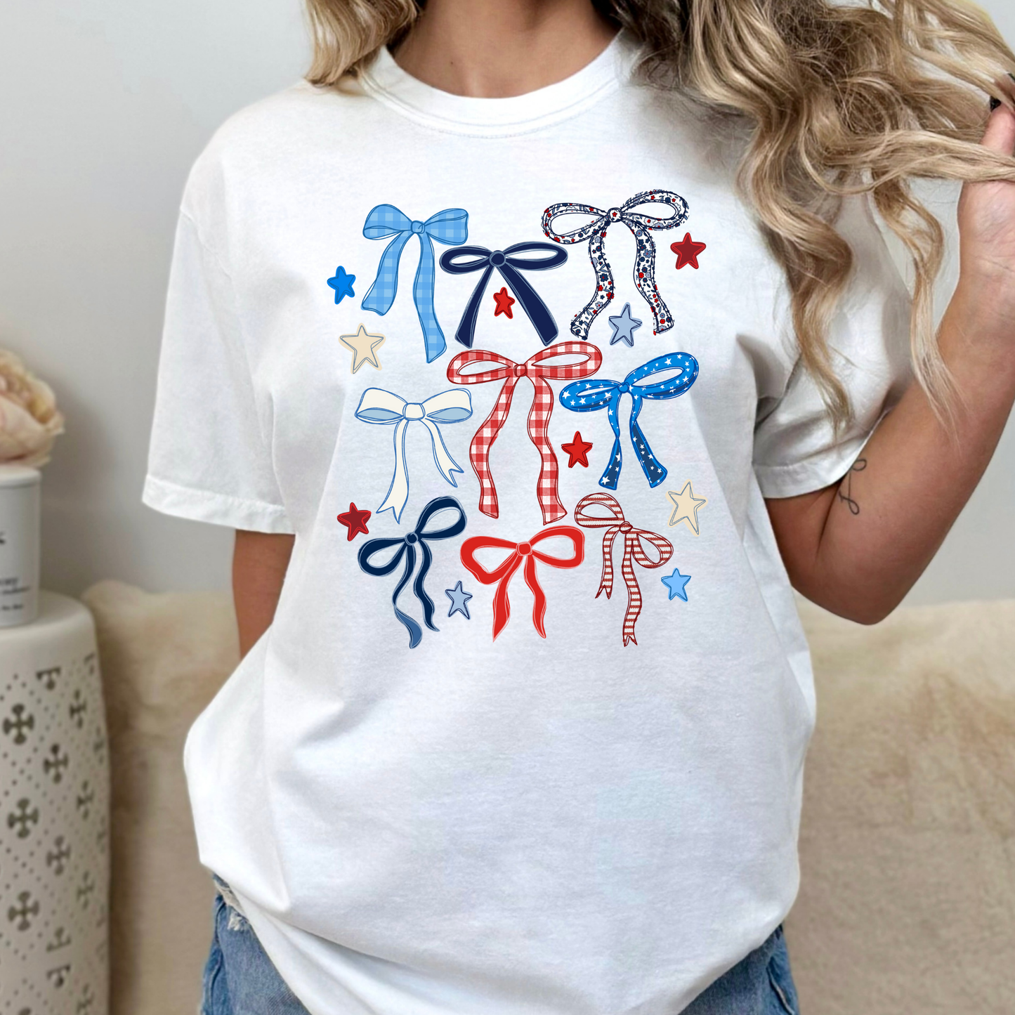 4th of July Bows Full Color DTF Transfer