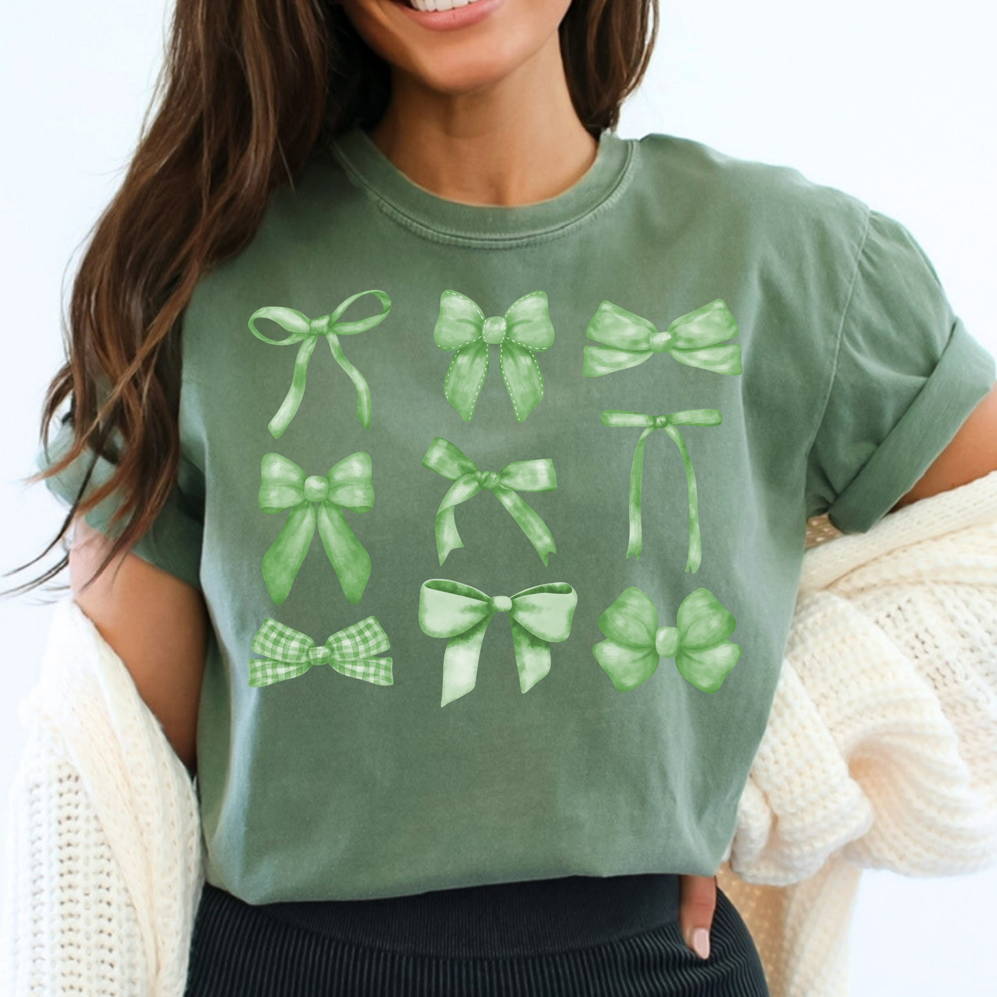 St Patrick's Day Green Bows Full Color DTF Transfer