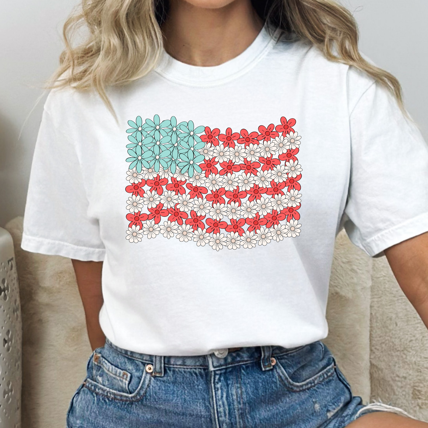 Floral Flag Full Color DTF Transfer