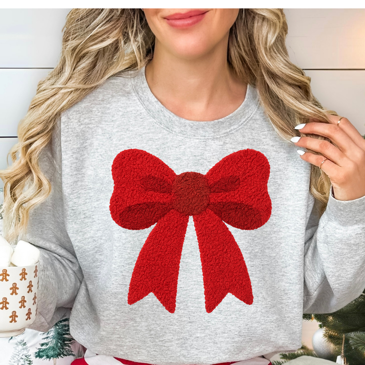Red Christmas Bow Full Color DTF Transfer