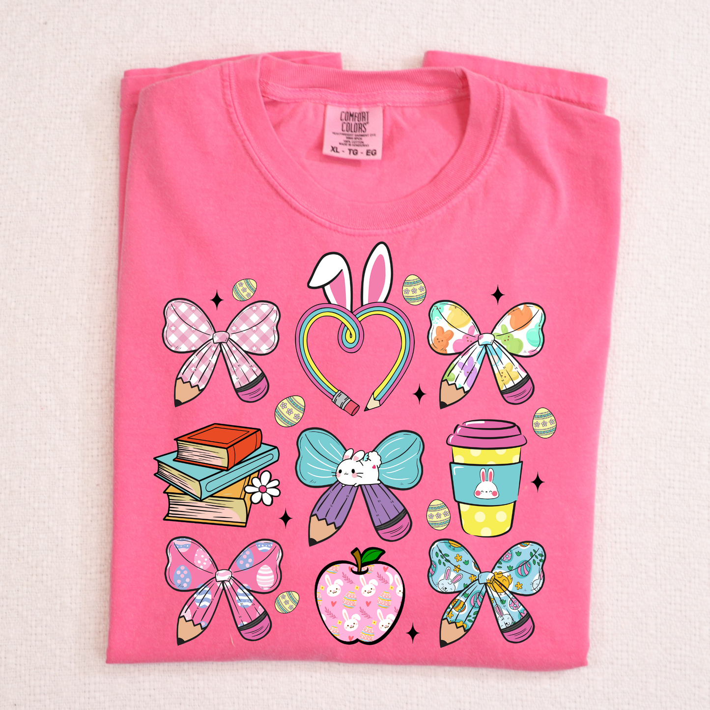 Teacher Easter Icons Grid Full Color DTF Transfer