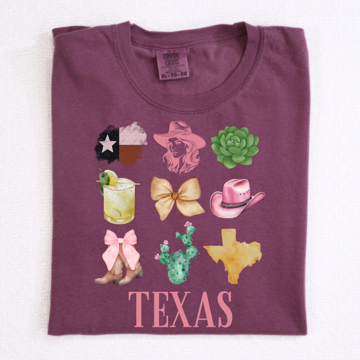 Texas Icons Grid Full Color DTF Transfer
