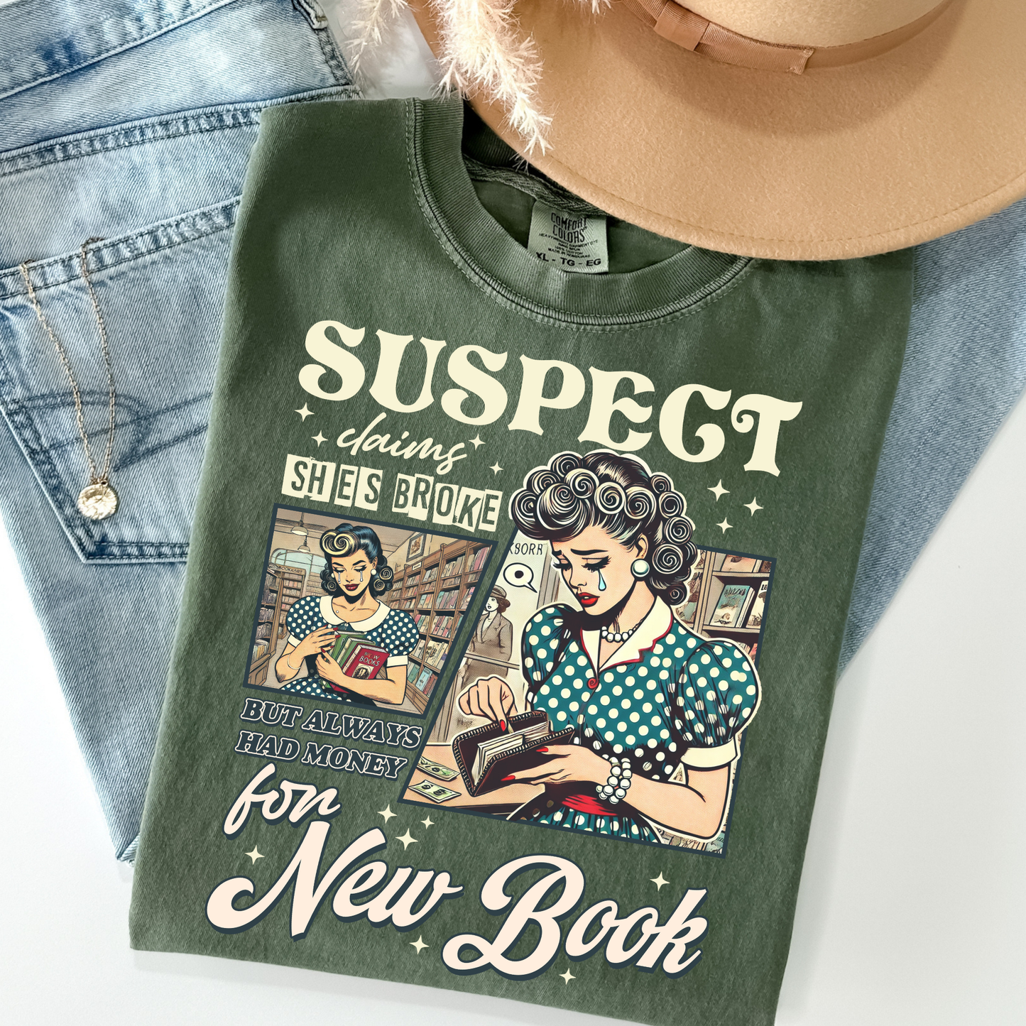 Suspect Claims Shes Broke But Always Had Money For New Book Full Color DTF Transfer