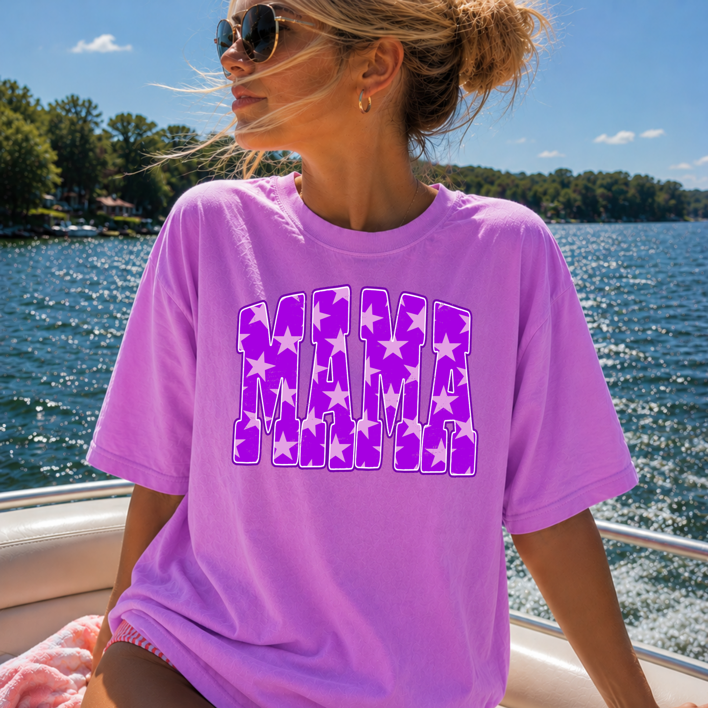 Purple Star Mama Full Color DTF Transfer