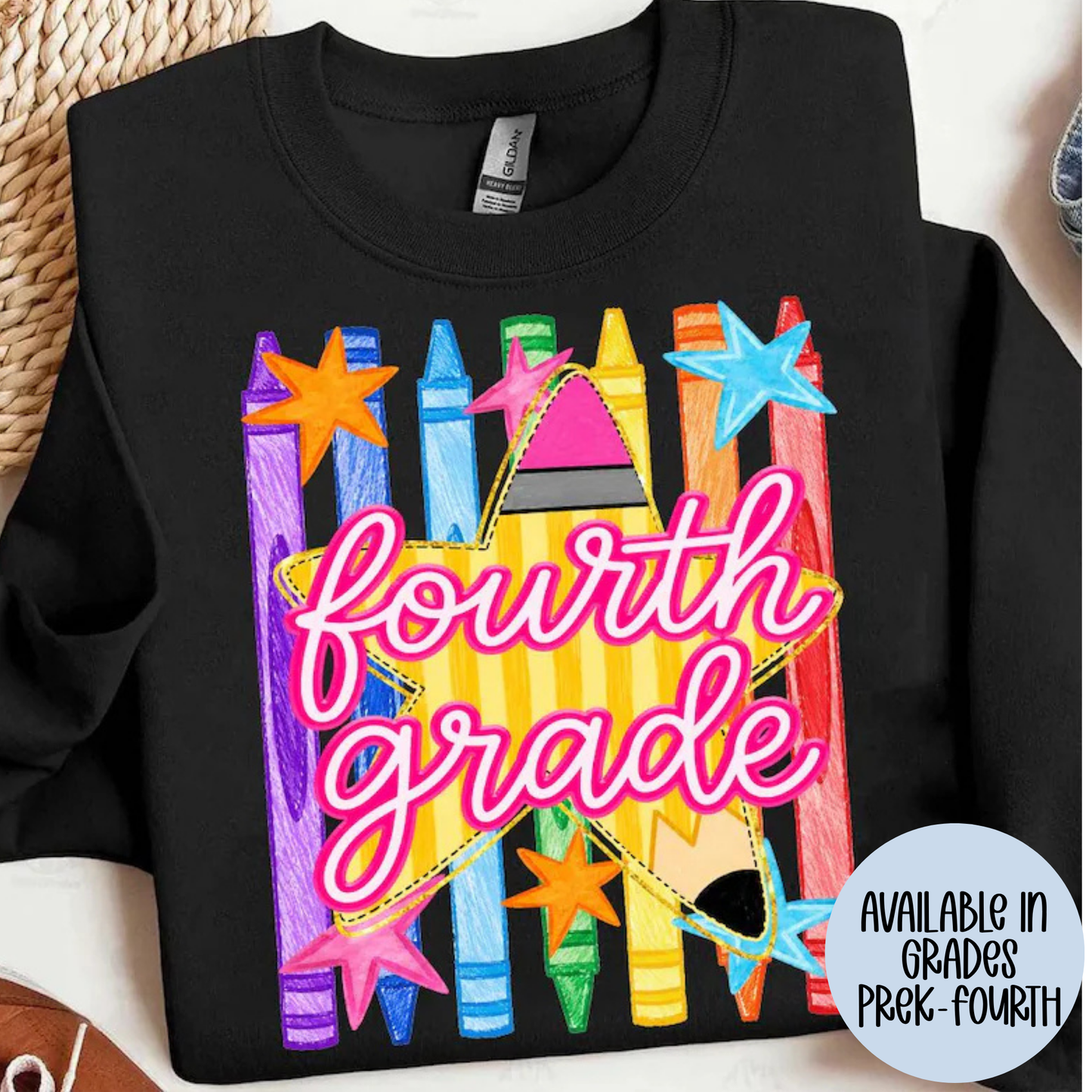 Pencil Star Grade (MULTI GRADE OPTIONS) Full Color DTF Transfer