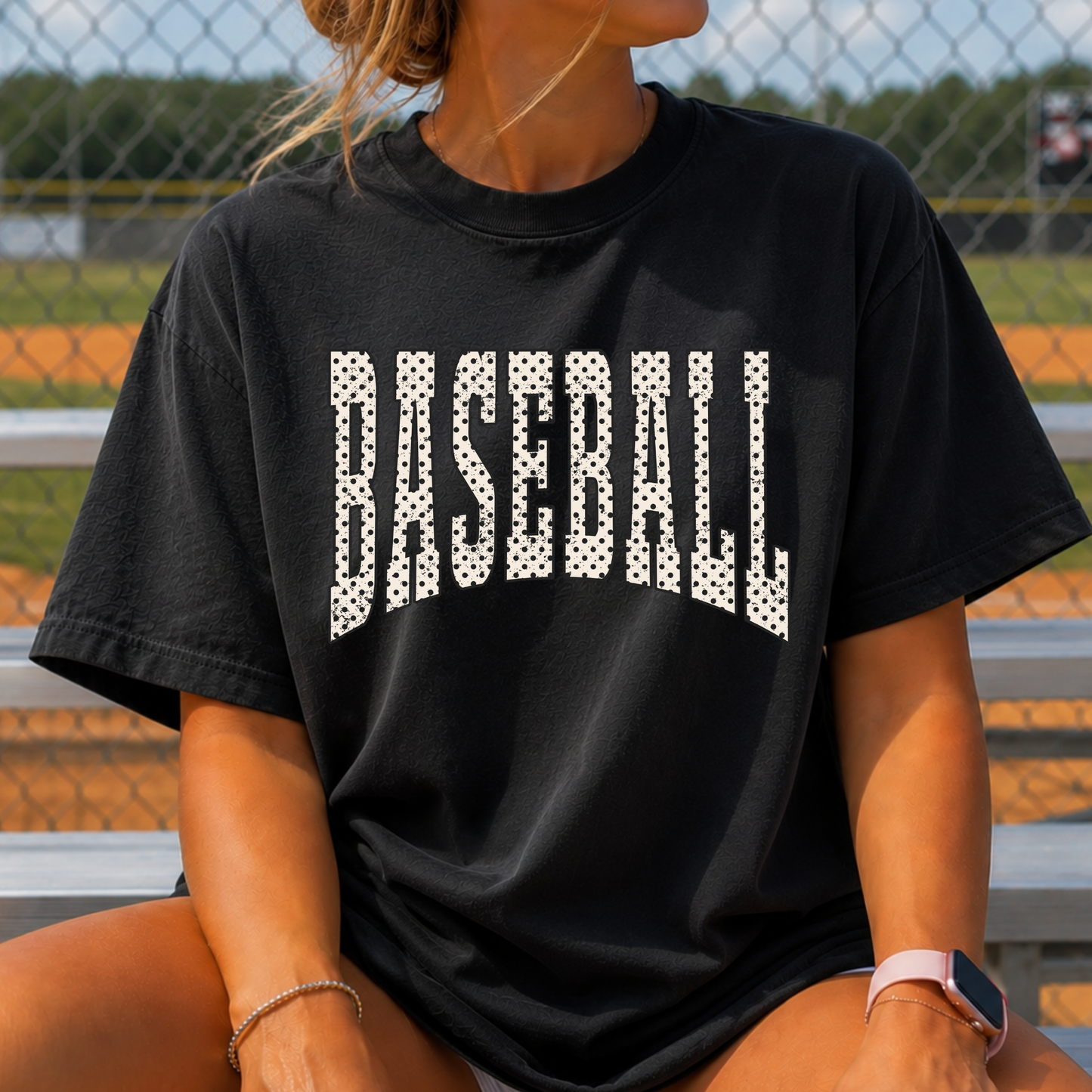 Polka Dot Baseball Full Color DTF Transfer