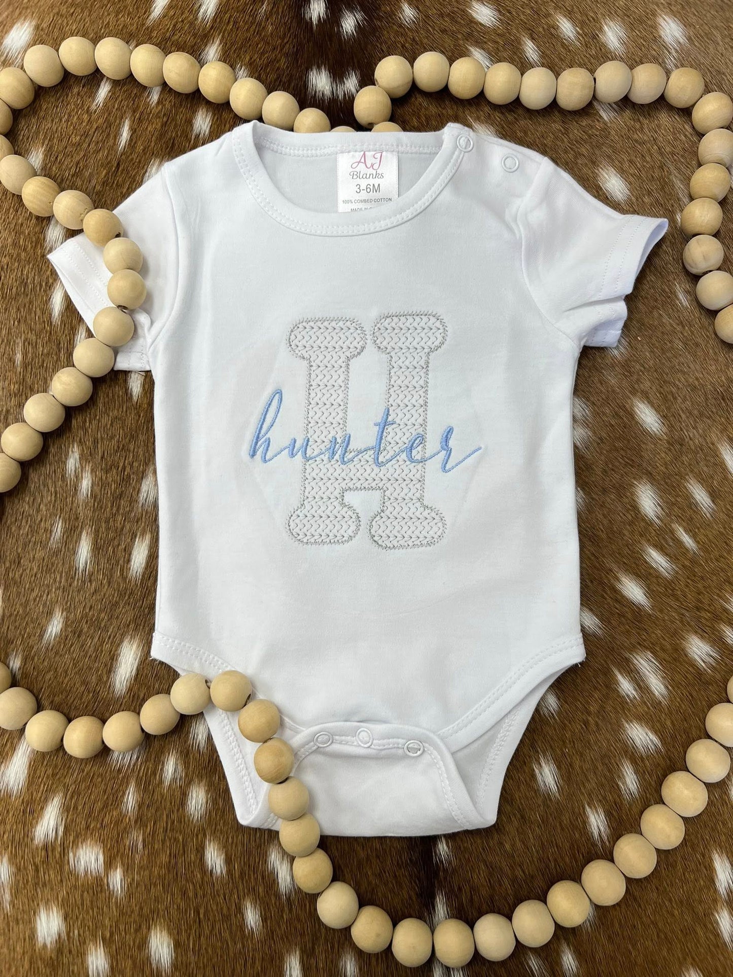 Initial/ Name Embroidered (Rabbit Skins Onesie)
