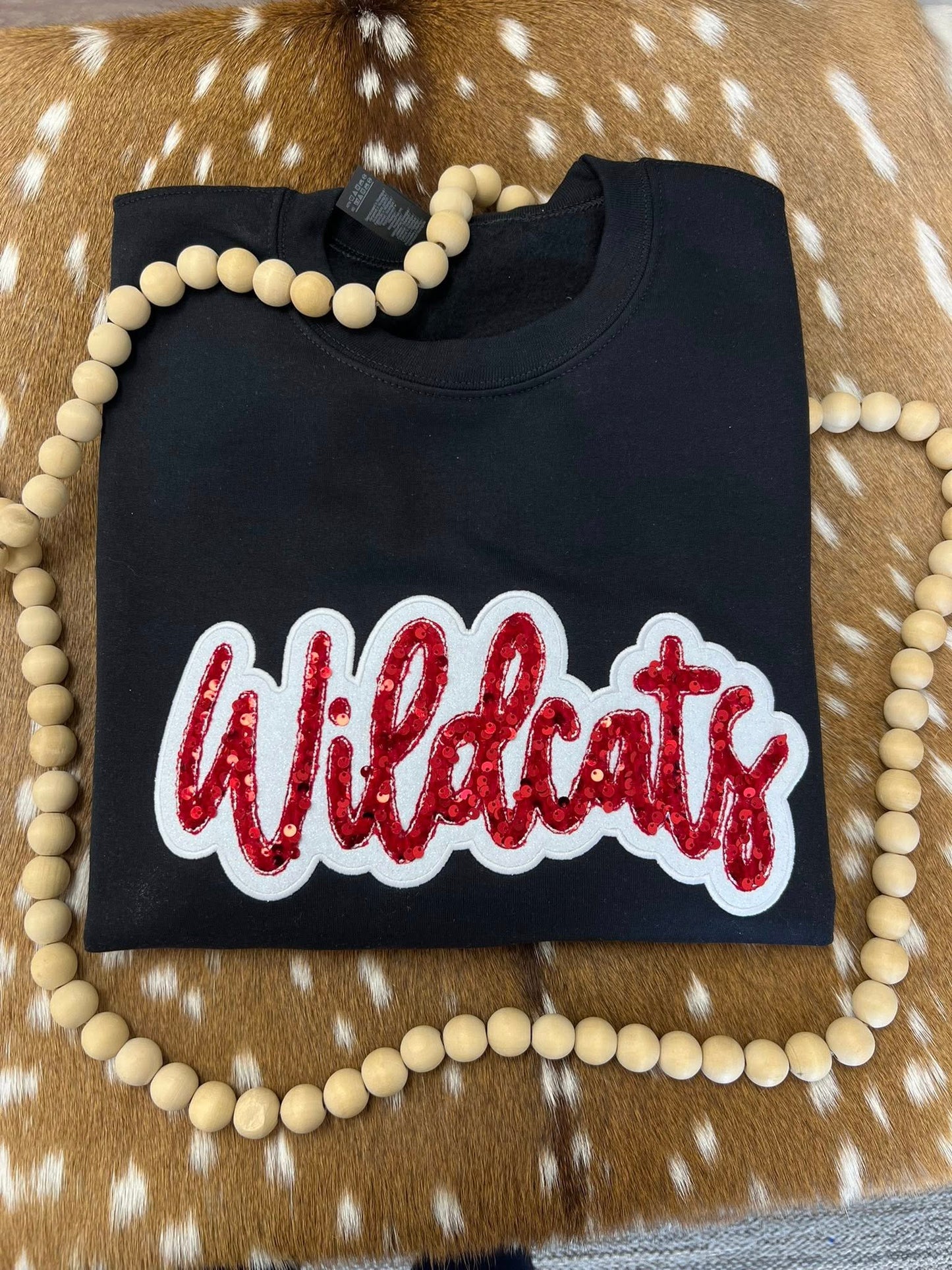 Sequin/Glitter Mascot (ANY WORD) Embroidered Sweatshirt/T-Shirt
