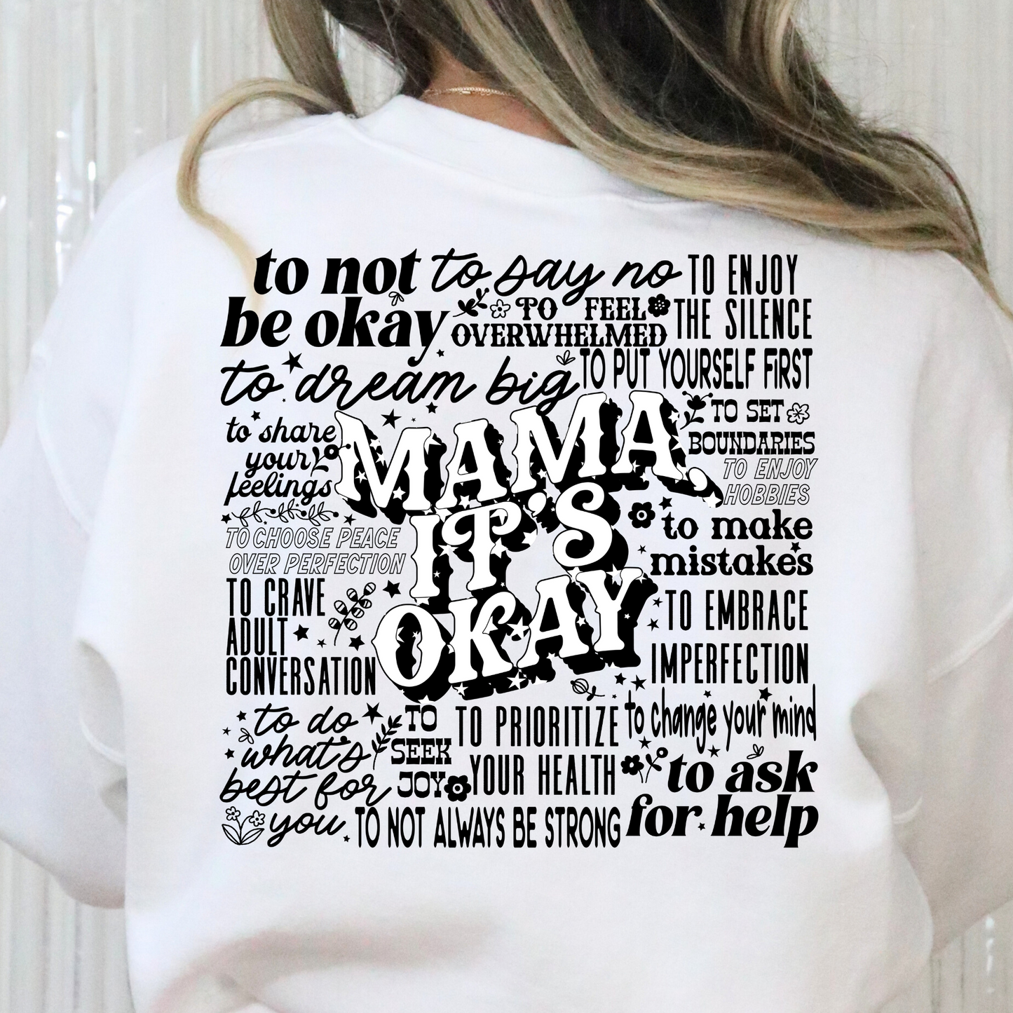 Mama It's Okay (Text Collage) Full Color DTF Transfer