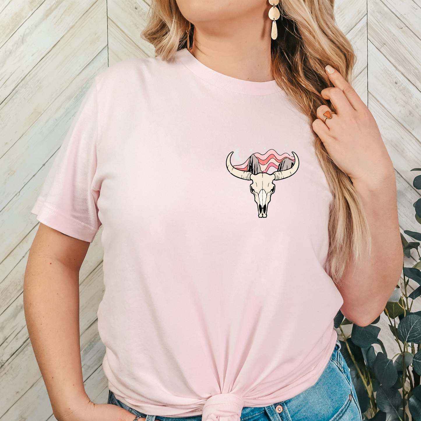 Wild West Skull (Pink) Full Color DTF Transfer