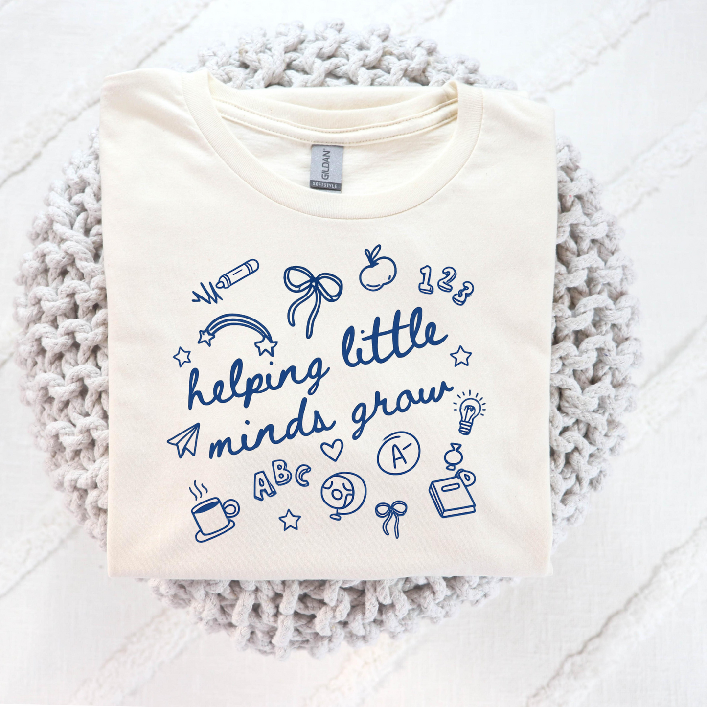 Helping Little Minds Grow w/School Icons Full Color DTF Transfer