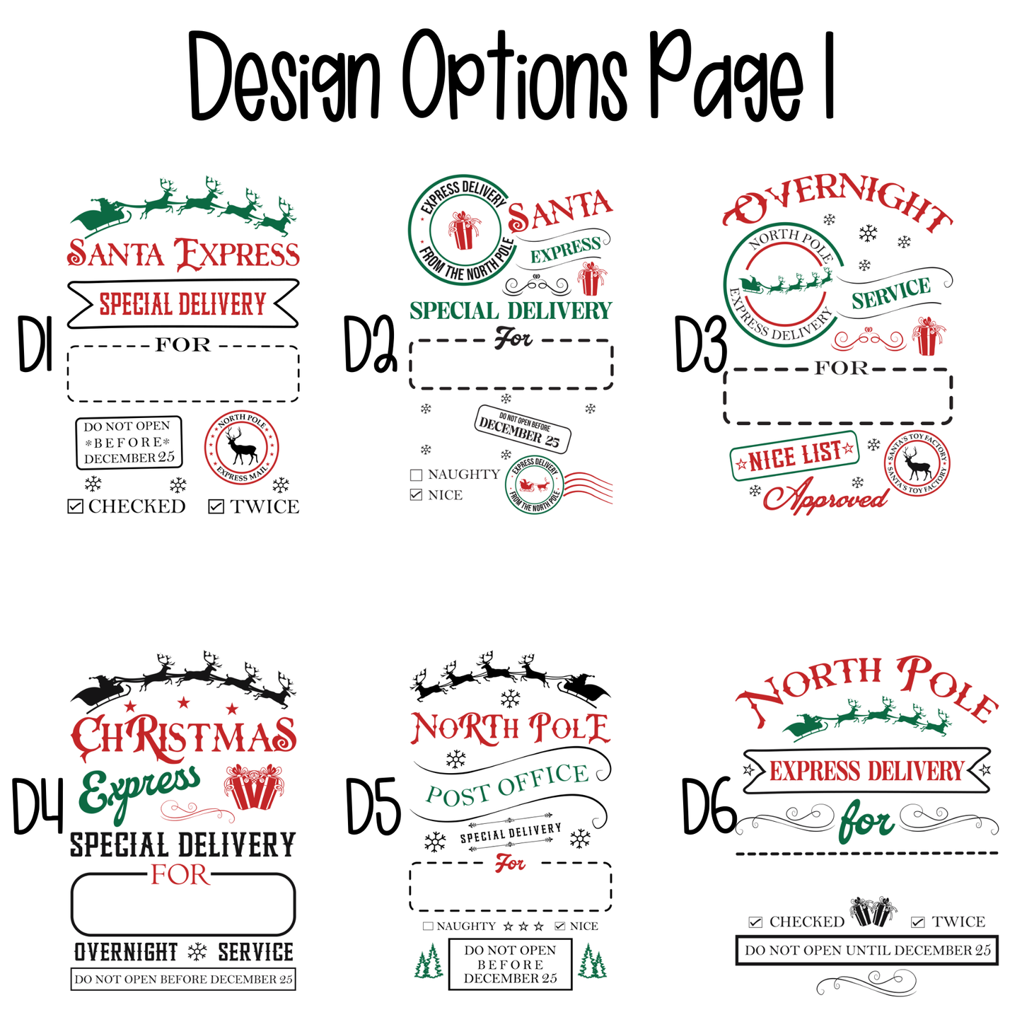 Personalized Santa Sacks (MULTI DESIGN OPTIONS)