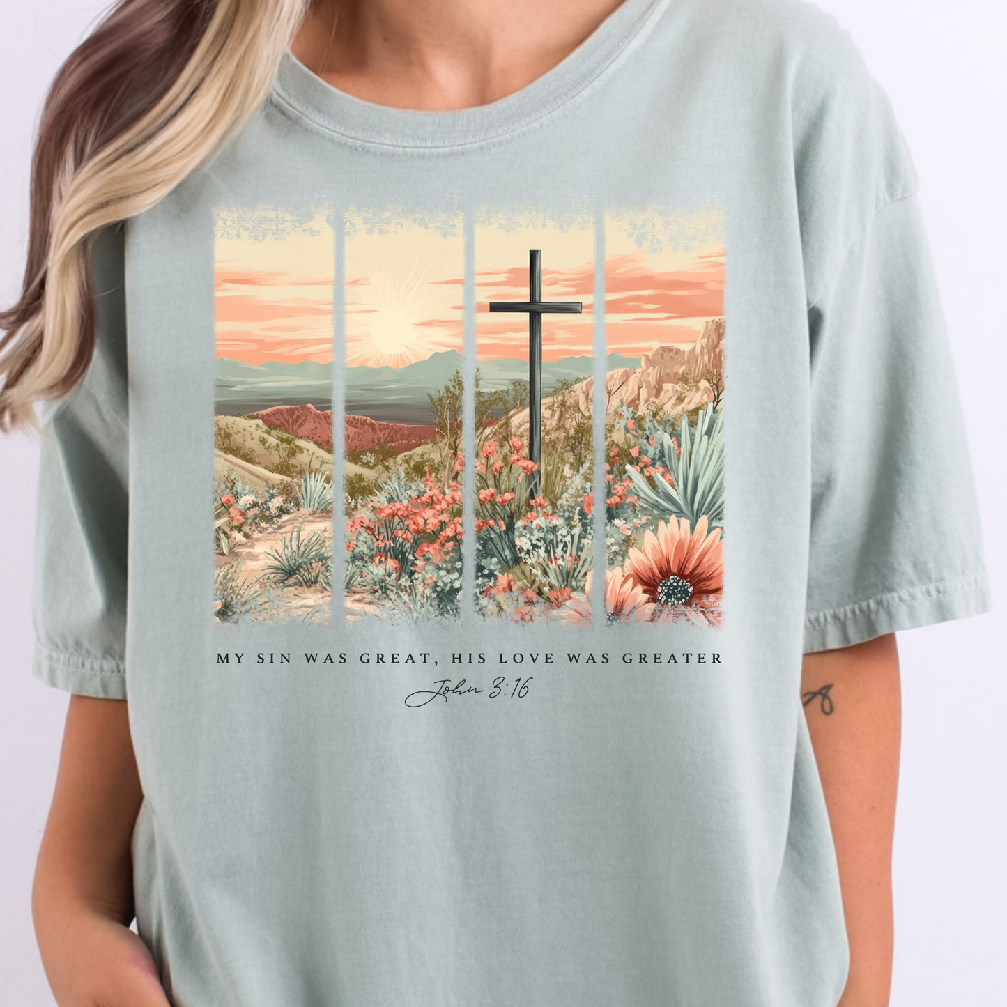 My Sin Was Great His Love Was Greater Full Color DTF Transfer