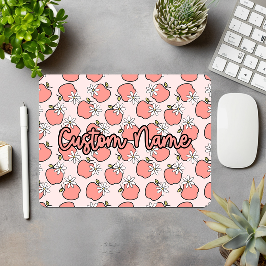 Apple w/Flowers Personalized Mouse Pad