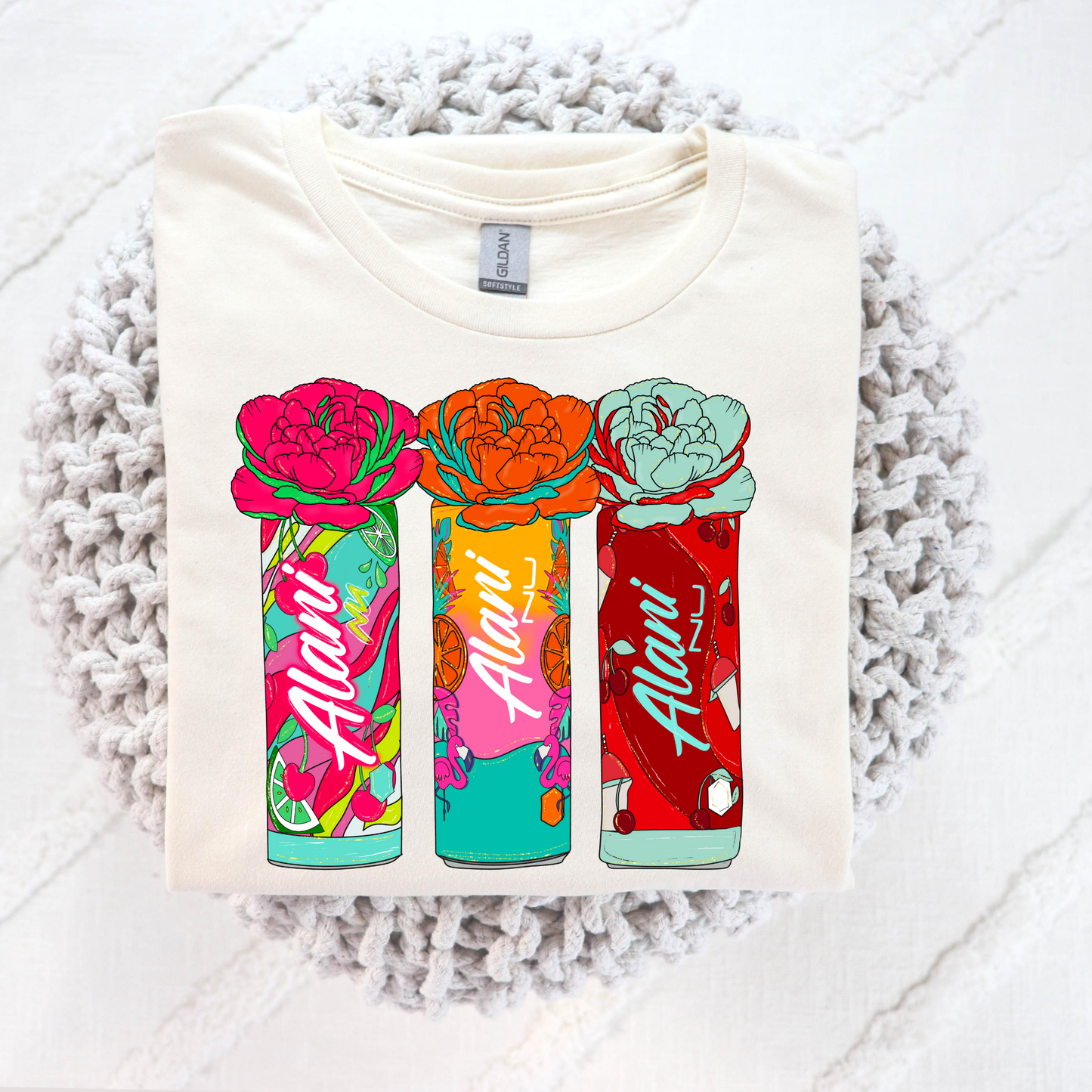 Alani Cans w/Flowers Full Color DTF Transfer
