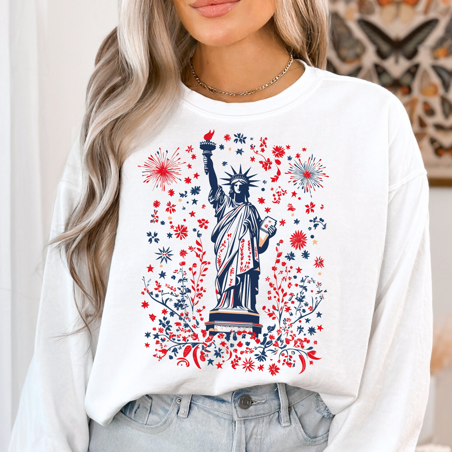 Lady Liberty Full Color DTF Transfer