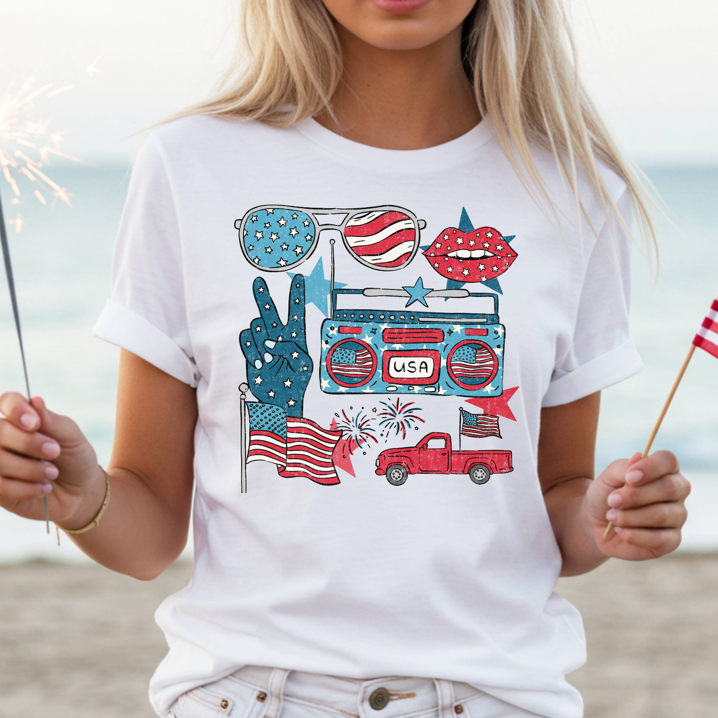 4th of July Icons Full Color DTF Transfer