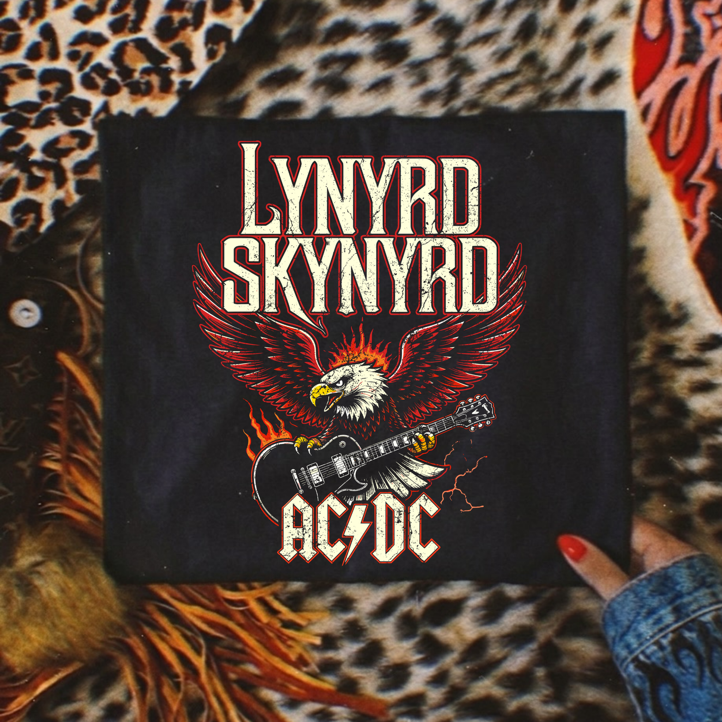 Lynard Skynard ACDC Full Color DTF Transfer