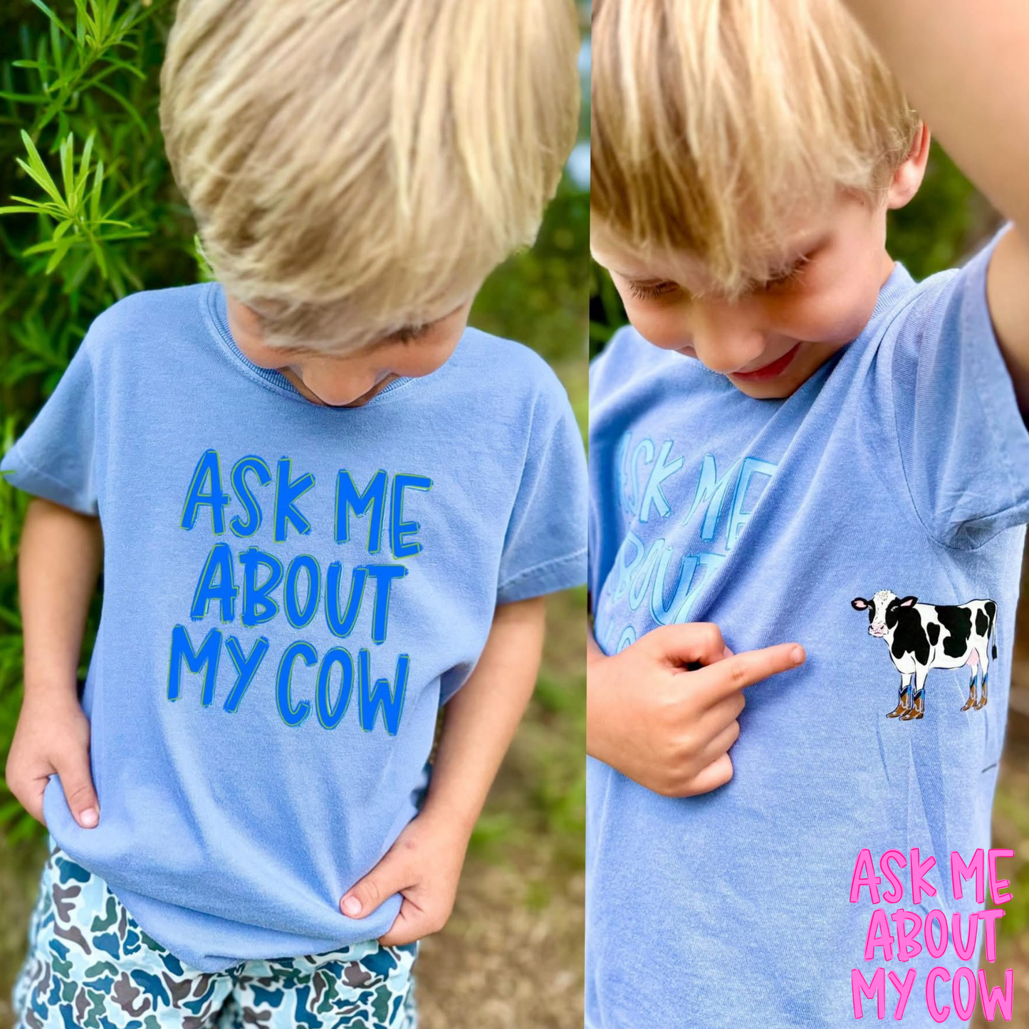 Ask Me About My Cow (Boy/Girl Option) Full Color DTF Transfer