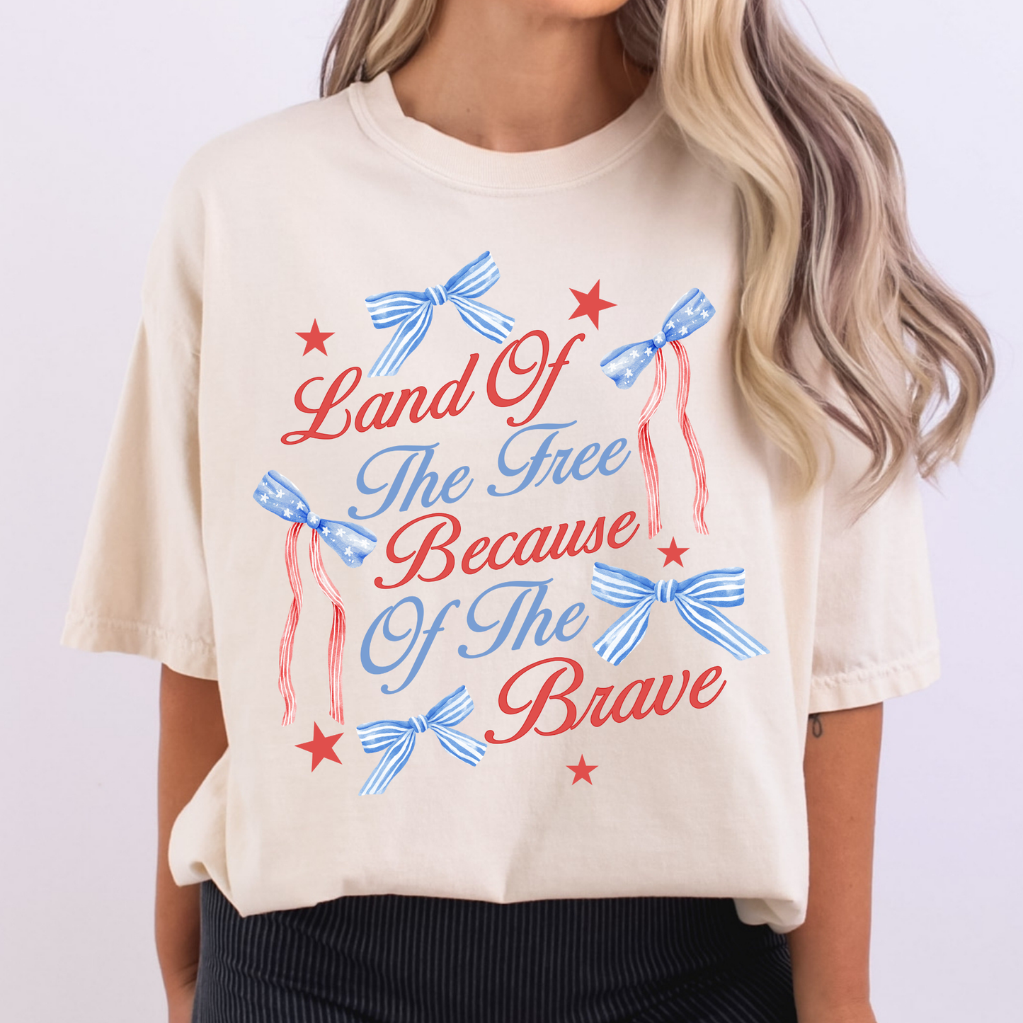 Land of The Free Because Of The Brave Full Color DTF Transfer