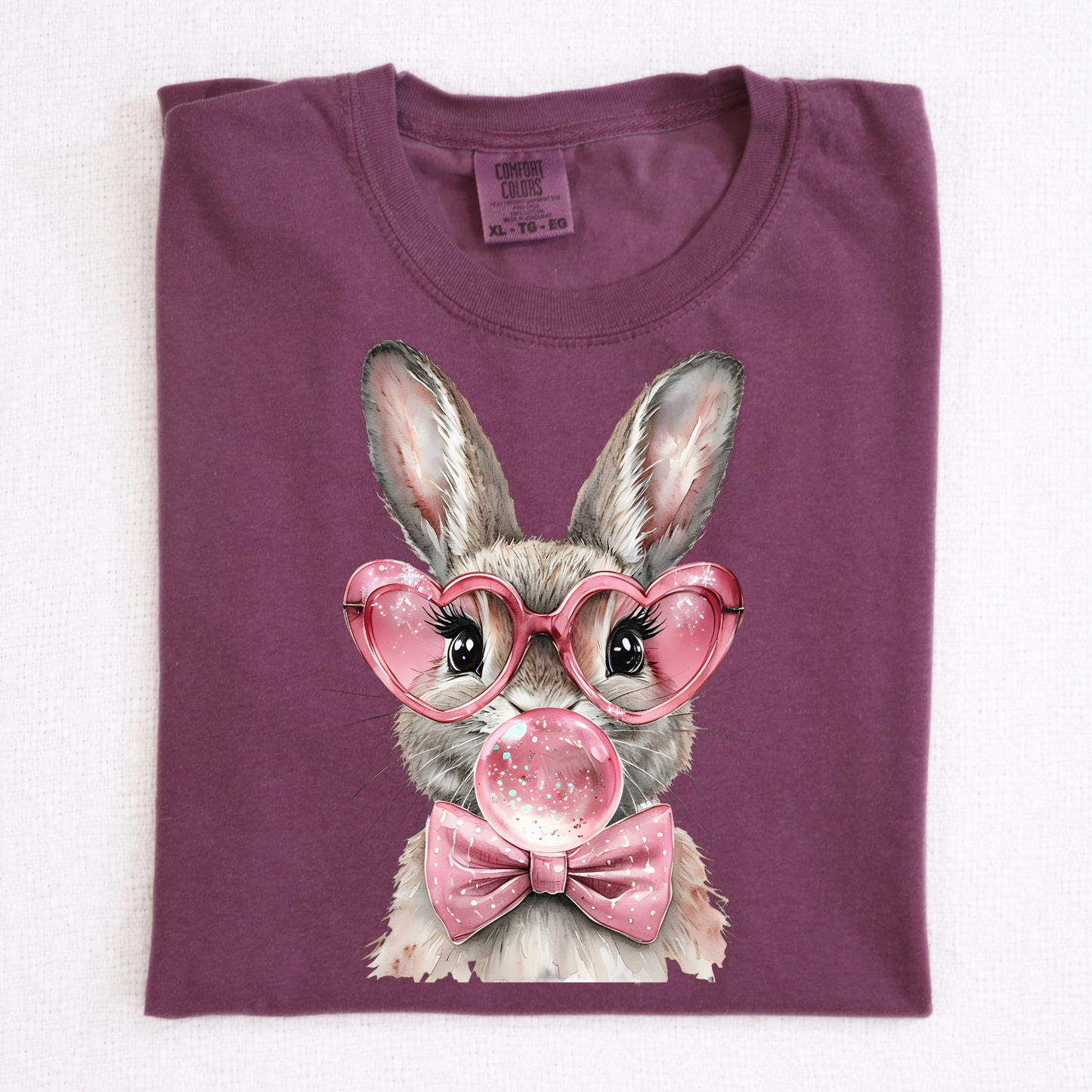 Bunny w/ Bubblegum Full Color DTF Transfer