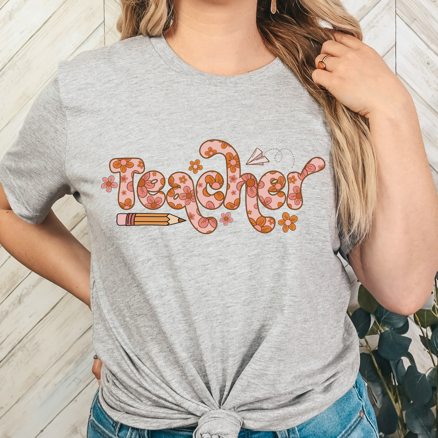 Retro Floral Teacher Full Color DTF Transfer