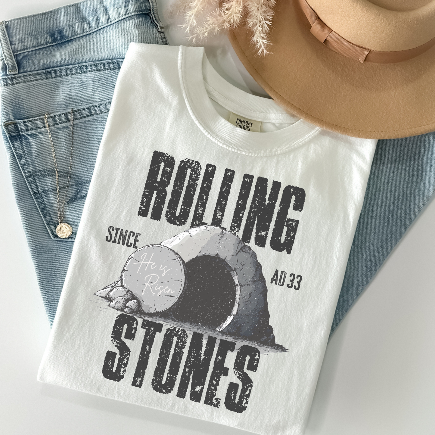 Rolling Stones (He Is Risen Since AD 33) Full Color DTF Transfer