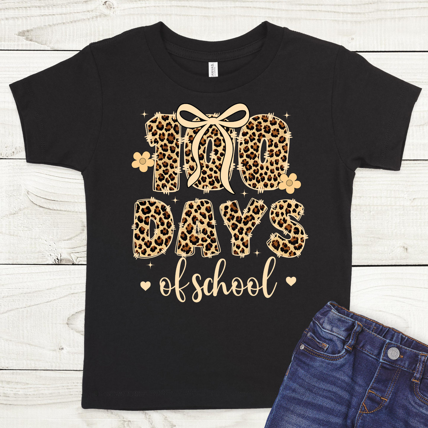 100 Days of School (Leopard) Full Color DTF Transfer