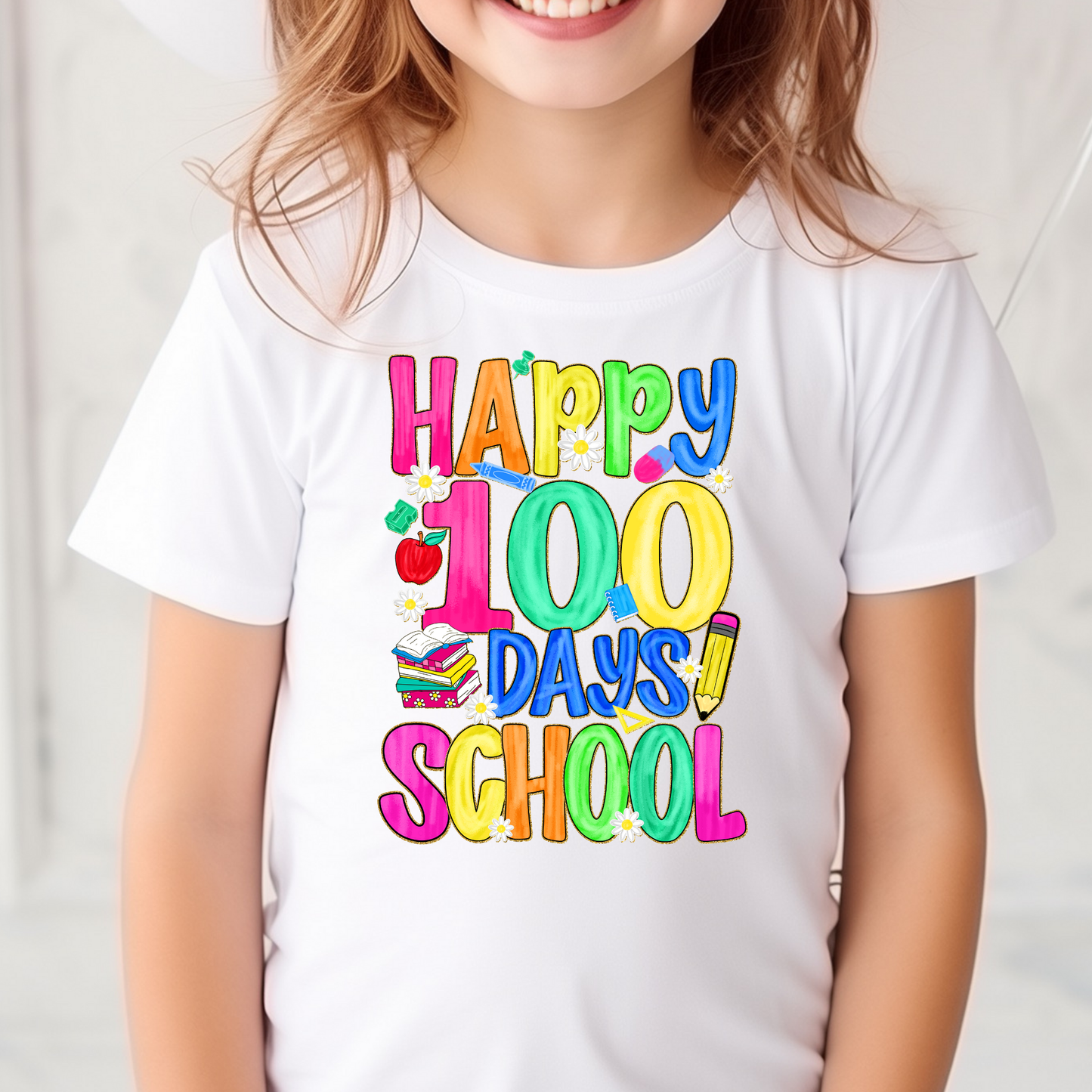 Happy 100 Days of School Full Color DTF Transfer