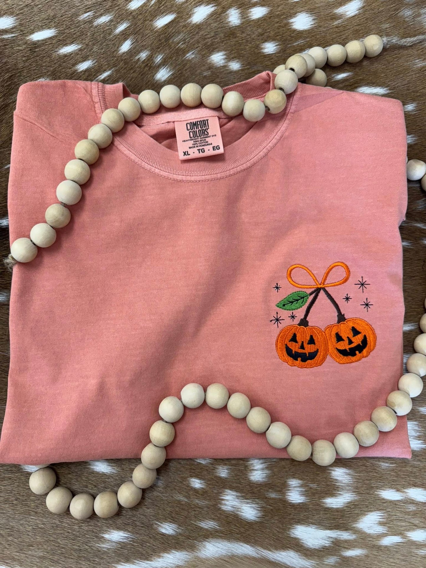 Pumpkin Cherries Embroidered Sweatshirt/T-Shirt