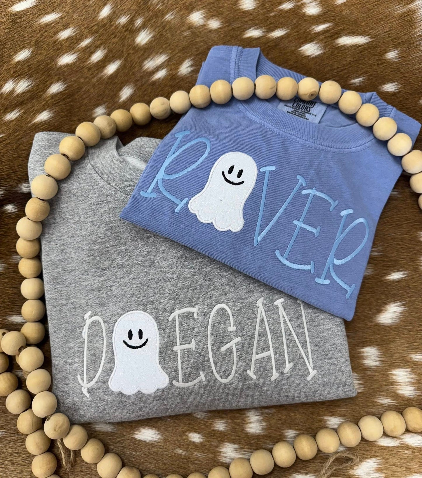 Personalized Kids Ghost (Glow In Dark Thread) Embroidered Sweatshirt/T-Shirt