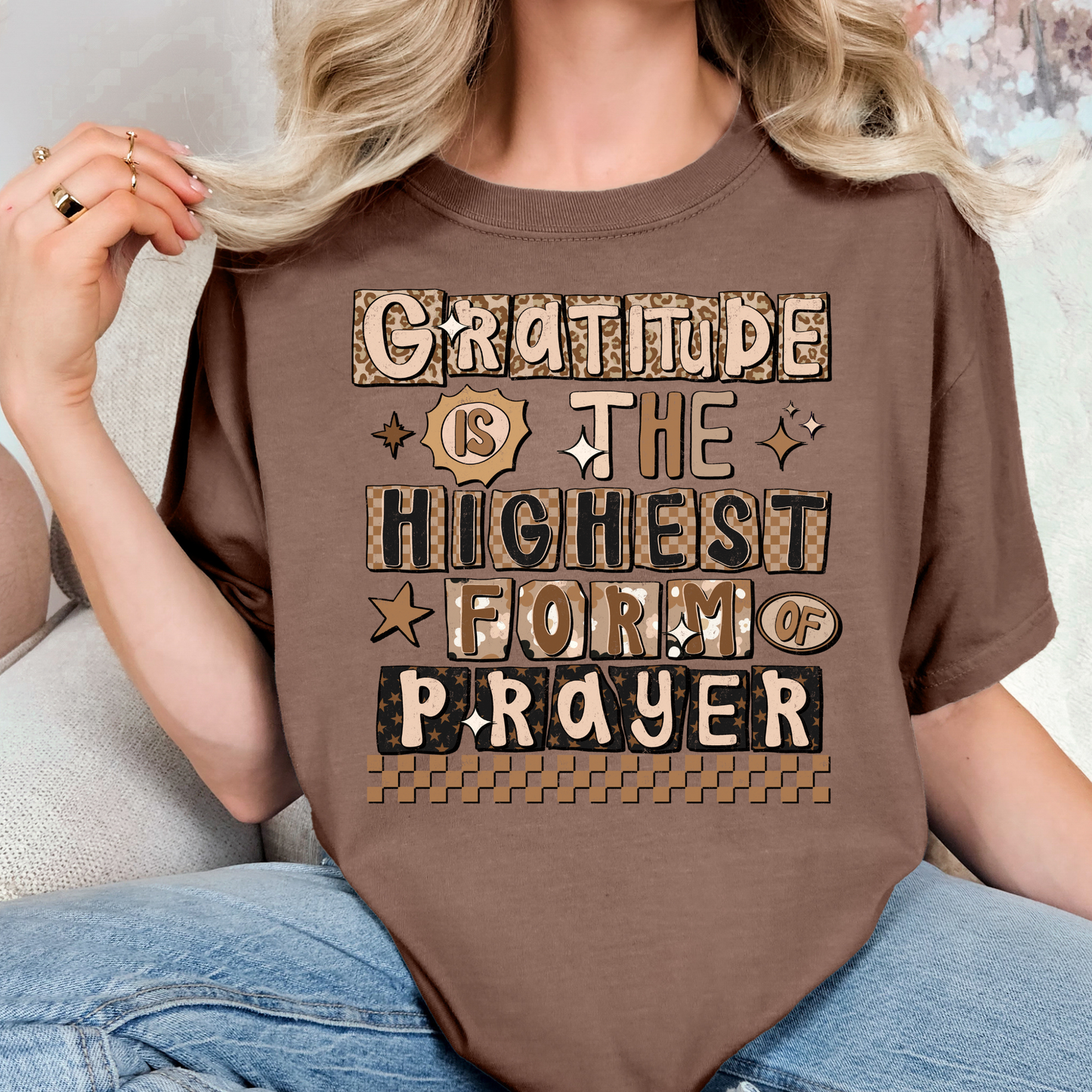 Gratitude Is The Highest Form Of Prayer (Browns) Full Color DTF Transfer