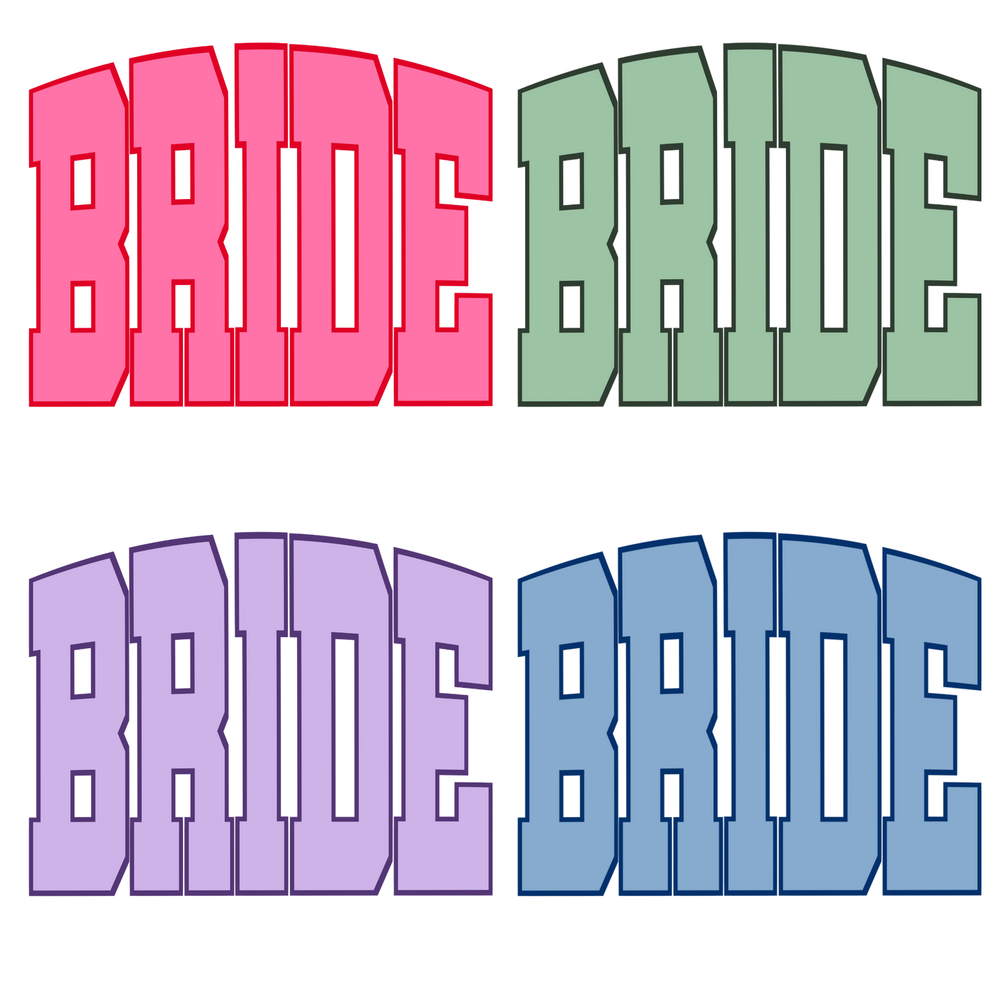 Bride (MULTI COLOR OPTIONS) Full Color DTF Transfer