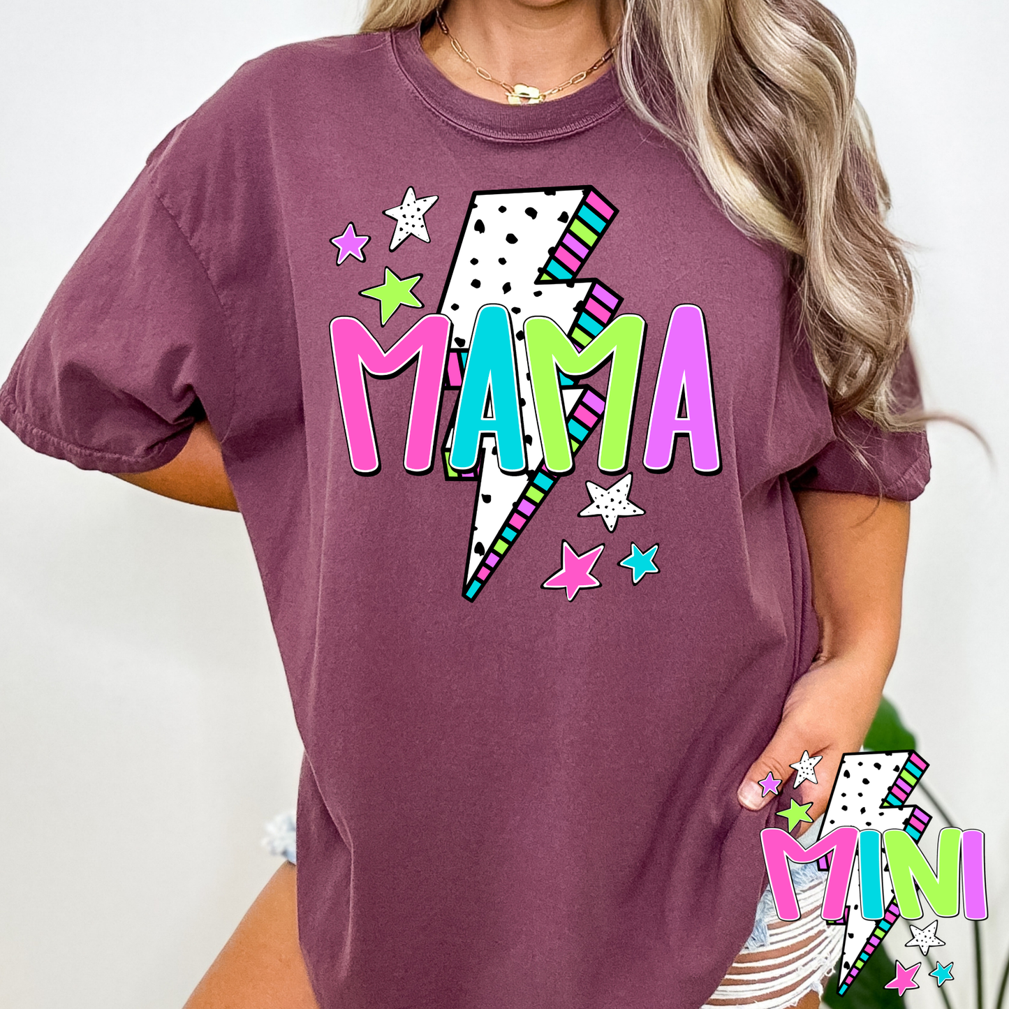 Mama Lightning Bolt (Mini Option) Full Color DTF Transfer